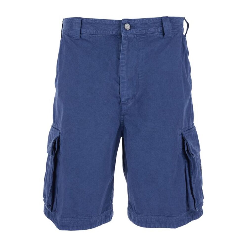 Erl Men Blue Bermuda Shorts With Two Cargo Pockets In Cotton Man
